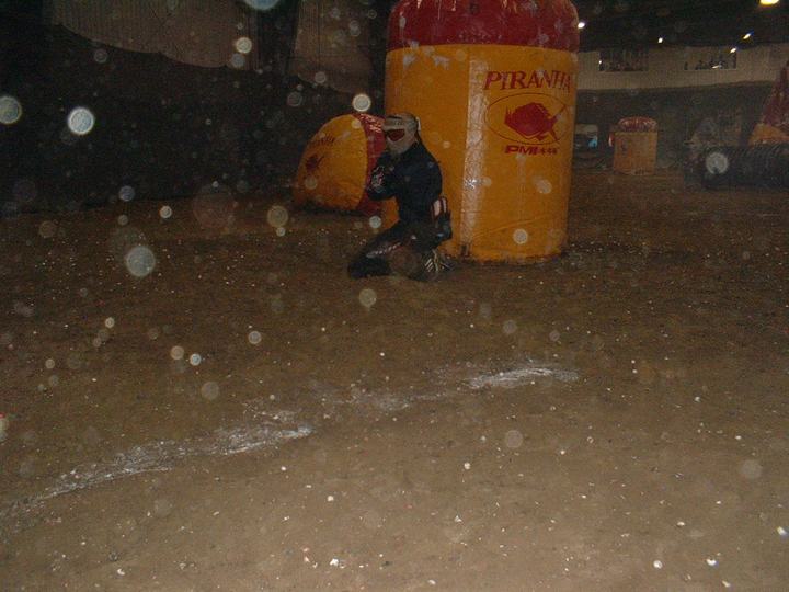 Inflatable bunkers at an indoor field