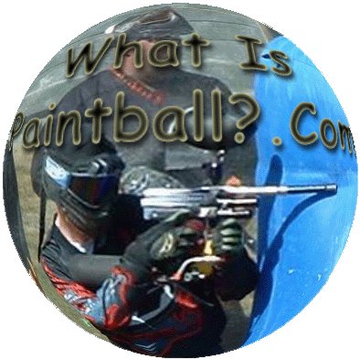 The round What Is Paintball?.com logo from the early 2000s